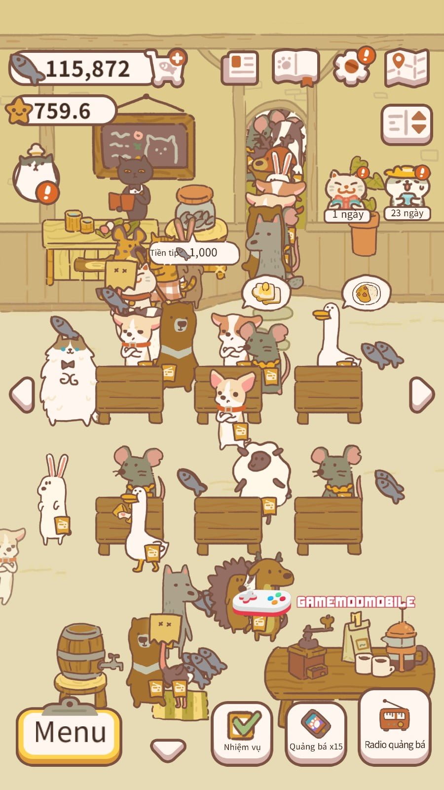 Animal Restaurant Mod APK Full v12.5 (Không quảng cáo) GameModMobile
