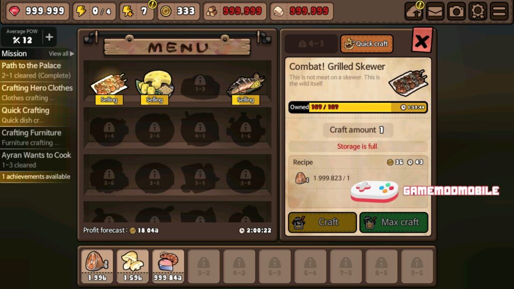 Đã test Bistro Heroes mod apk full tài nguyên