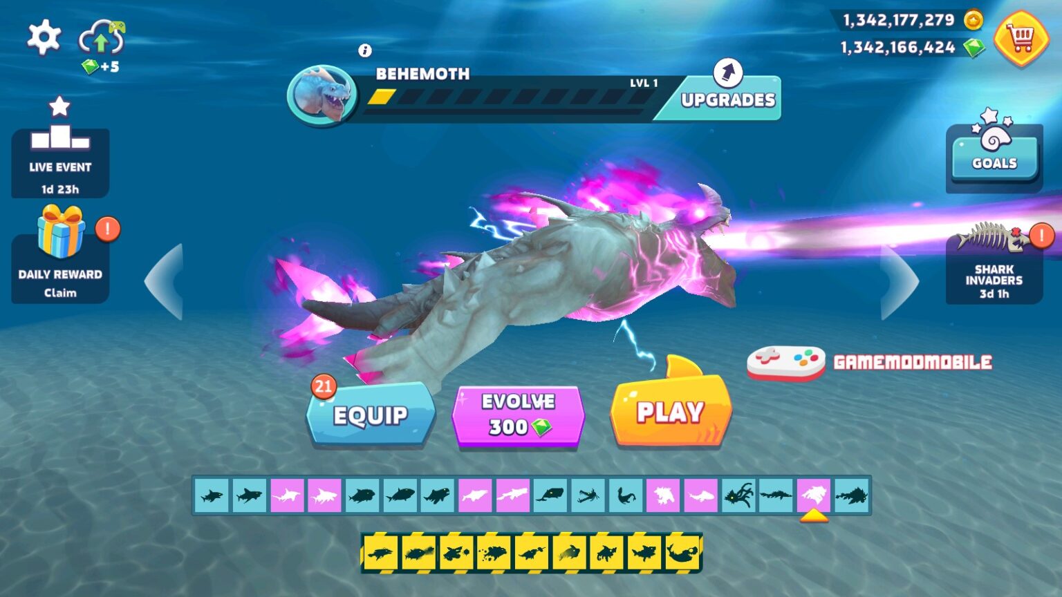 Hungry Shark Evolution Mod APK Full tiền v12.7.5 (Vô hạn
