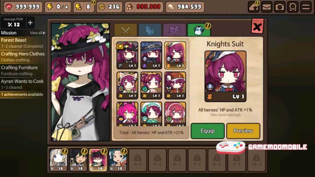 Đồ họa tựa game Bistro Heroes mod menu rất đẹp