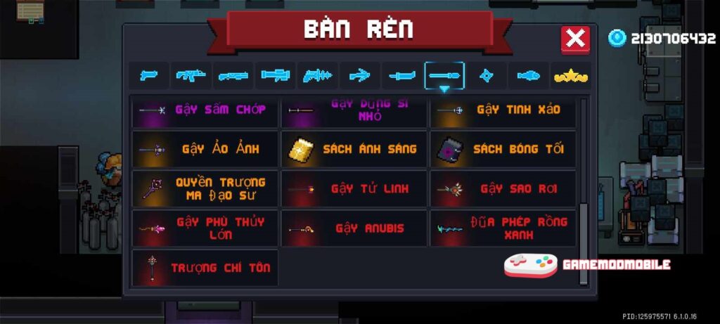 Tính năng Soul Knight mod menu mở khóa bản vẽ vũ khí mới nhất