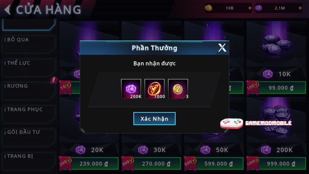 Tính năng mua sắm miễn phí trong Cyber Fighters mod apk