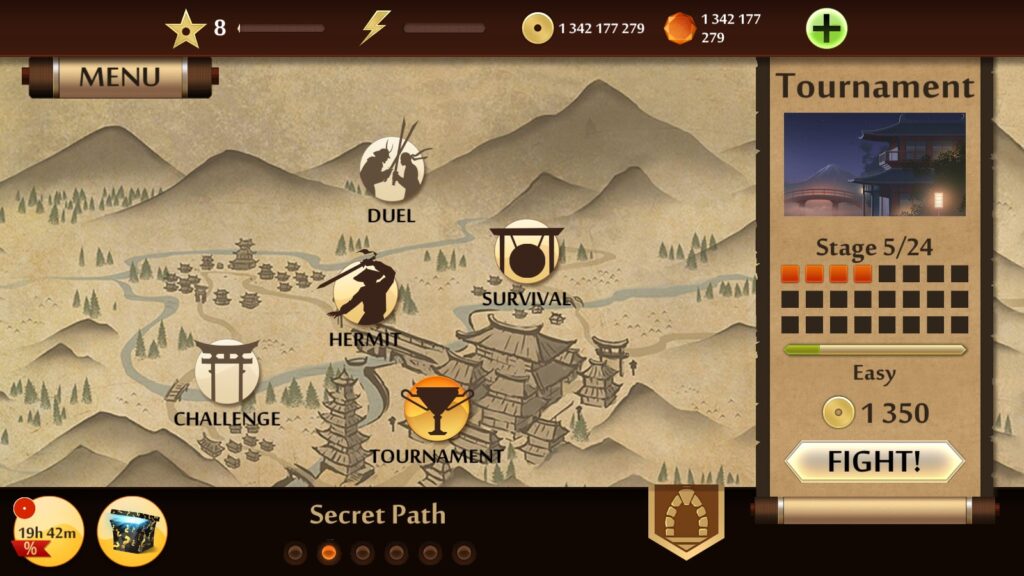 Các trận chiến đầy thử thách đang chờ đón bạn trong Shadow Fight 2 mod apk