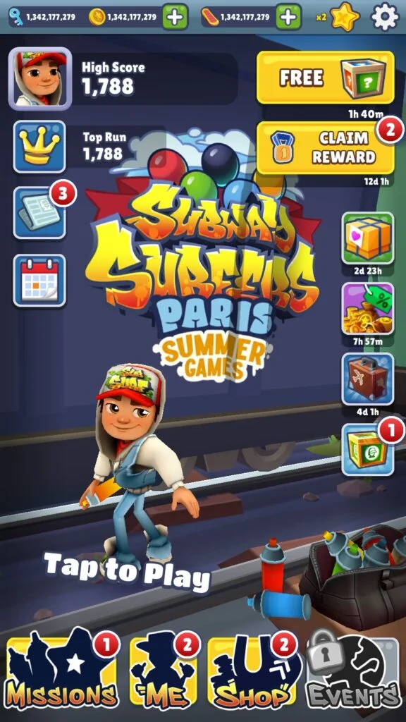 Tải ngay Subway Surfers mod apk full tiền, chìa khóa